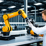 **

"A professional automation engineer in a clean, modern factory setting, inspecting a robotic arm on an assembly line, fully clothed, appropriate attire, safe for work, perfect anatomy, natural proportions, professional industrial photography, well-lit, family-friendly."

**