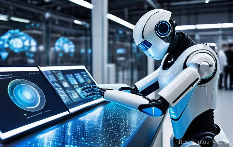 공장자동화 엔지니어링 트렌드 - **Prompt for Intelligent Automation / Physical AI:**
    A futuristic, brightly lit smart factory fl...