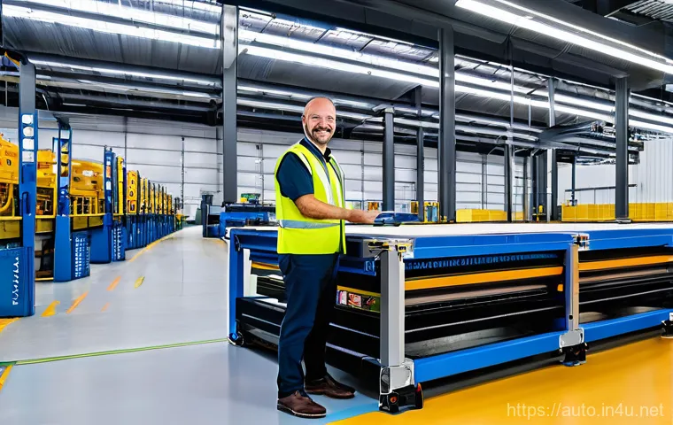 공장자동화 컨설팅 사례 - **A dynamic split image showing the before and after of a factory's transformation.** On the left, a...