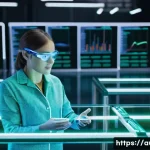 Home 12 스마트 팩토리에서의 데이터 분석 - **Prompt 1: Data Mining for Hidden Gems in a Smart Factory**
A futuristic, highly automated smar...